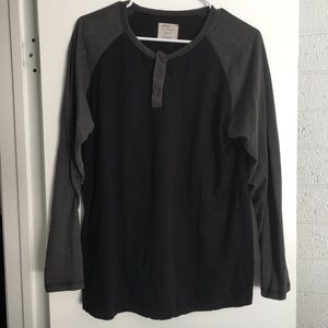 Charcoal and Black Raglan Henley
